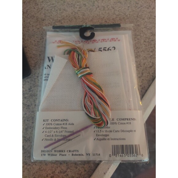 Design Works Crafts Cheers Christmas Greetings Card Cross Stitch Kit #5562 - Picture 3 of 3